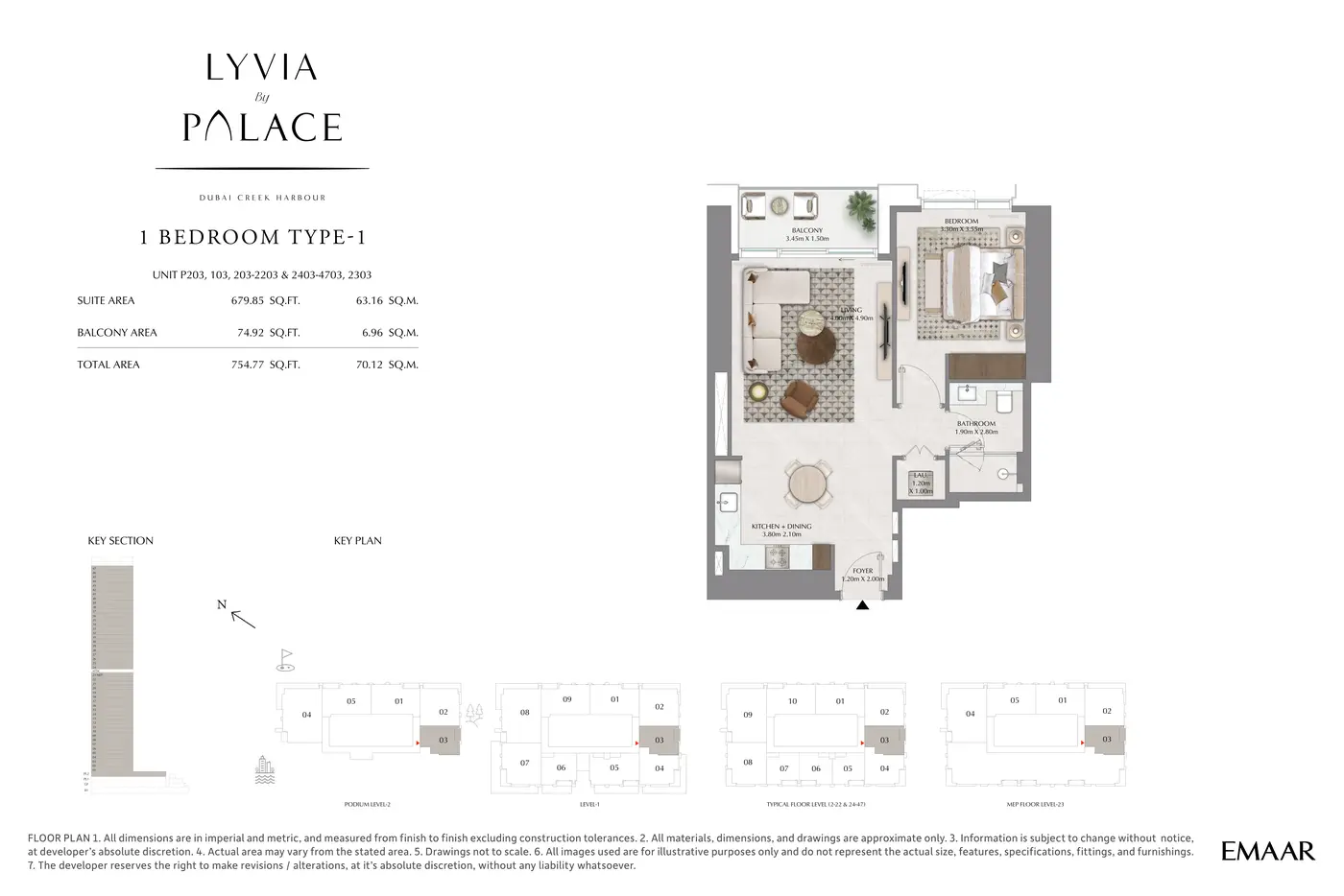 پروژه لیویا بای پالاس (Lyvia by Palace) 2 1-bedroom-type-1